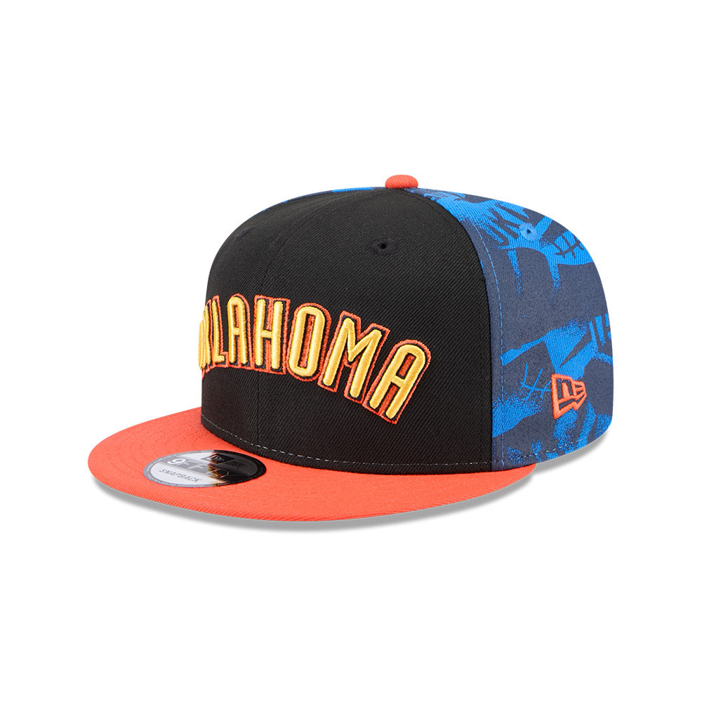 Oklahoma City Thunder Hat - NBA 2024-2025 City Edition Black Orange 9Fifty Snapback Cap - New Era
